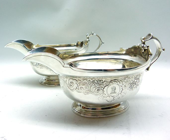 Pair of George II silver sauceboats | MasterArt